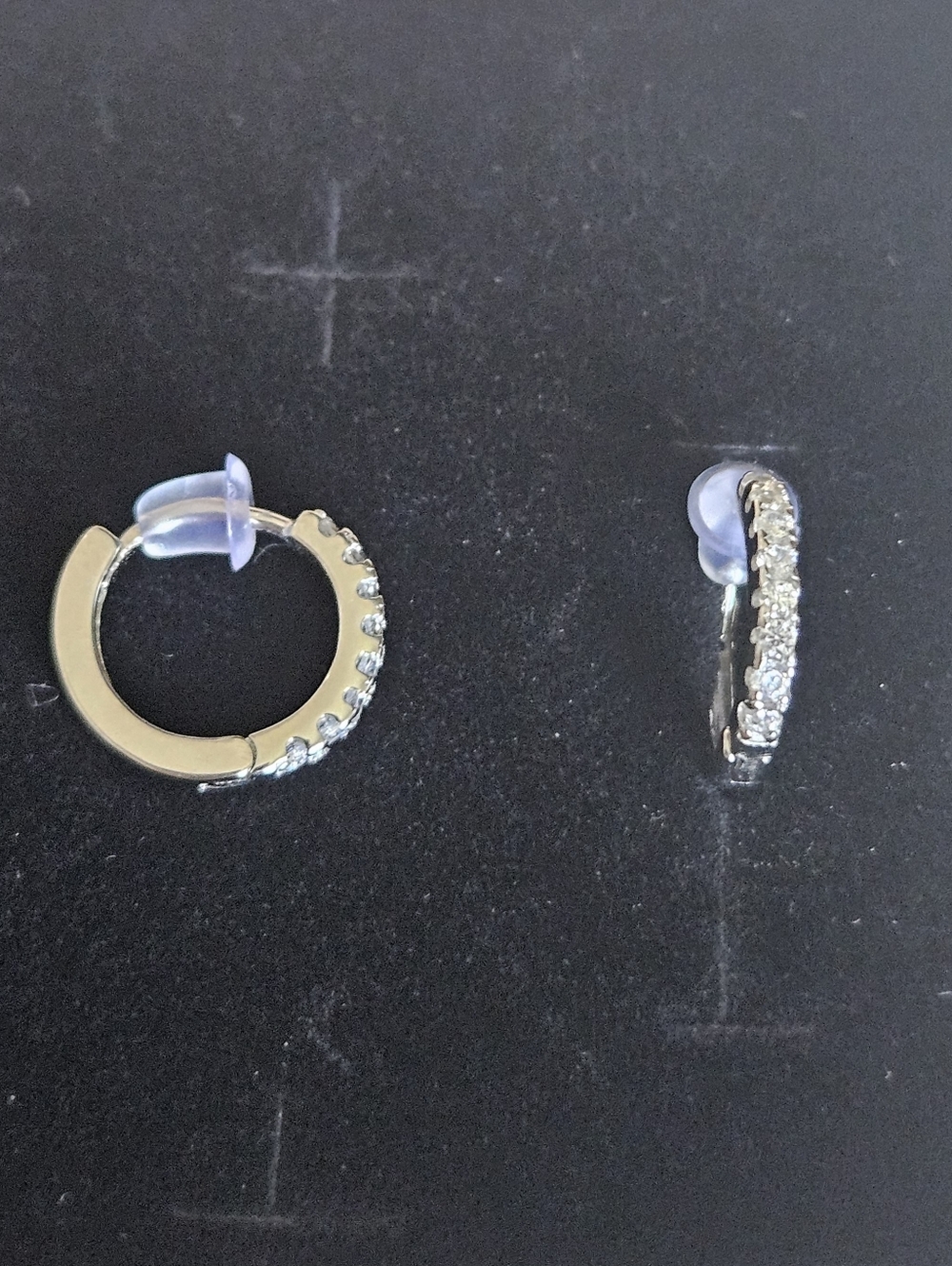 925 Sterling Silver Pave Huggie Earrings